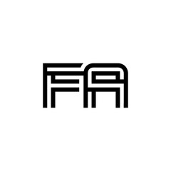 initial letter fa line stroke logo modern