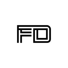 initial letter fd line stroke logo modern