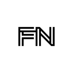initial letter fn line stroke logo modern