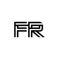 initial letter fr line stroke logo modern