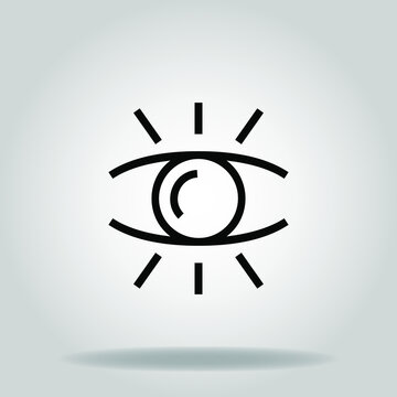 Red Eye Icon Or Logo In  Outline
