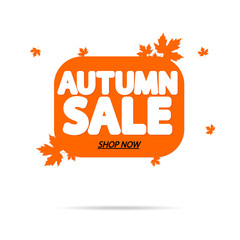 Autumn Sale, promotion banner design template, discount tag, vector illustration