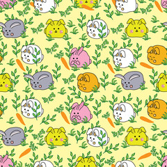 Seamless Pattern with Cute Rabbit can be used for baby clothes, kids and much more