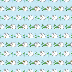 Seamless Pattern with Cute Rabbit can be used for baby clothes, kids and much more