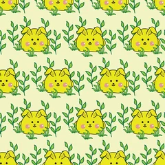 Fotobehang Seamless Pattern with Cute Rabbit can be used for baby clothes, kids and much more © komar_khoerul
