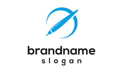 Modern pencil logo design vector