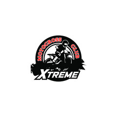 Motocross sport logo template. Sport badge logo vector