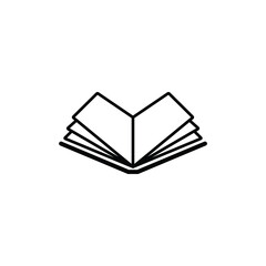 Open book icon vector on white