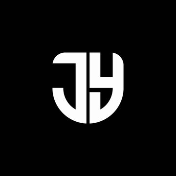 jy logo monogram with circular shape shield design template