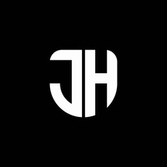 jh logo monogram with circular shape shield design template