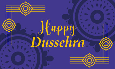 happy dussehra festival of india, stylish typography gold shapes, traditional religious