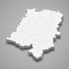 3d map of Opole voivodeship is a province of Poland,