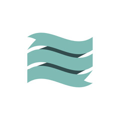 Simple ribbon, empty frame for a text, logotype, isolated on white background EPS Vector