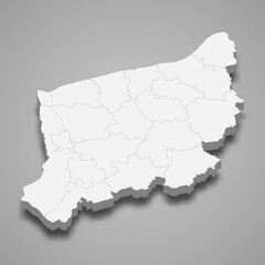 Obraz premium 3d map of West Pomerania voivodeship is a province of Poland,