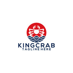 Crab logo template vector. Seafood logo concept