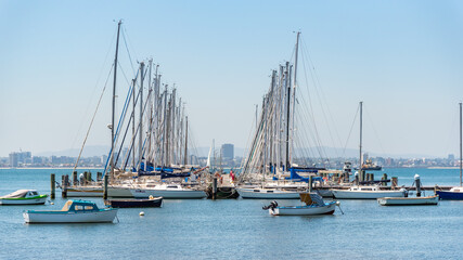 Obraz premium Melbourne’s first port settlement, Williamstown is filled with maritime museums and colonial landmarks like Timeball Tower and Fort Gellibrand.