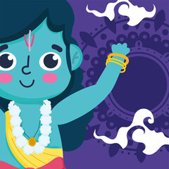 happy dussehra festival of india, rama cartoon hindu traditional religious ritual