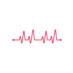 Heart beat monitor pulse line art icon for medical apps and websites isolated on white background EPS Vector