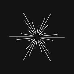 Vintage sunburst, explosion doodles isolated on white background EPS Vector Abstract