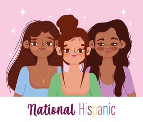 national hispanic heritage month, women cartoon, celebration national north american country