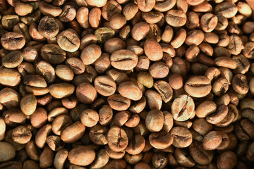  Close up of coffee beans for background                                