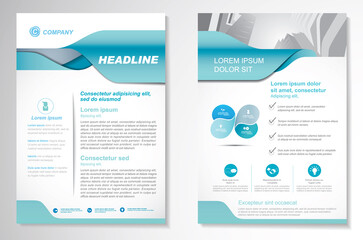 Template vector design for Brochure, AnnualReport, Magazine, Poster, Corporate Presentation, Portfolio, Flyer, infographic, layout modern size A4, Front and back, Easy to use and edit.