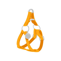 Adjustable dog harness. Leather accessory for pet animals cartoon vector illustration isolated on white background