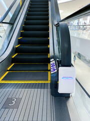 handrail ultraviolet sterilizer for hygiene of escalator handrail at shopping mall as pandemic...