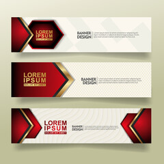 set abstract banner template design with luxury and elegant lines shape ornate on modern pattern background