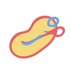 Medical bath, cup and scissors. Medicine concept clipatrs. Vector illustration. Cartoon flat style.