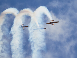 Pilot performances of Yak piston aircraft at the air show