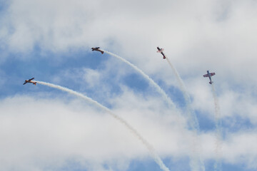 Pilot performances of Yak piston aircraft at the air show