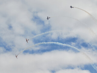 Pilot performances of Yak piston aircraft at the air show