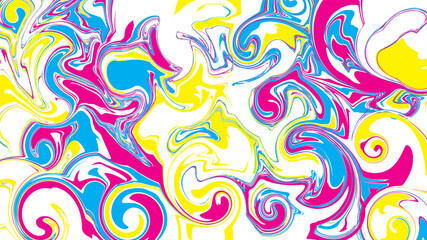 Abstract colorful background with swirl pattern, flat design.