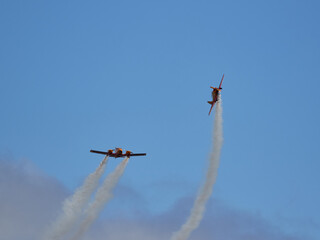 Pilot performances of Yak piston aircraft at the air show