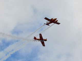 Pilot performances of Yak piston aircraft at the air show