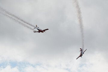 Pilot performances of Yak piston aircraft at the air show