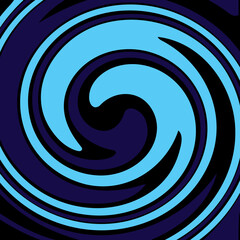 Blue vortex pattern, flat design, bright decorative background.