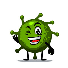 Vector Illustration of corona mascot or character with nice hand