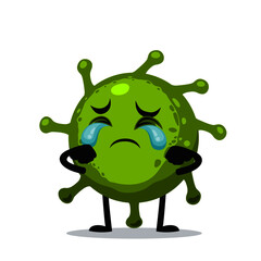 Vector Illustration of corona mascot or character crying