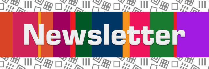 Newsletter Grey Squares Background Colorful Stripes Horizontal 