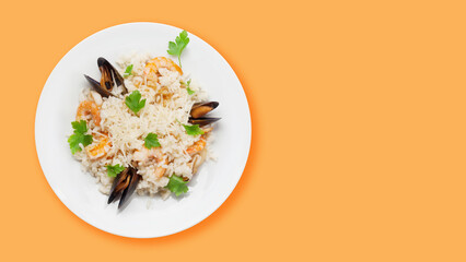 Fototapeta na wymiar Seafood risotto