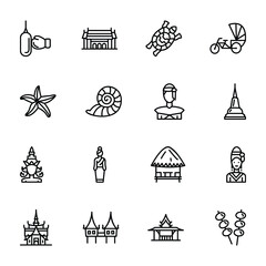 Thailand Symbols Icons Set