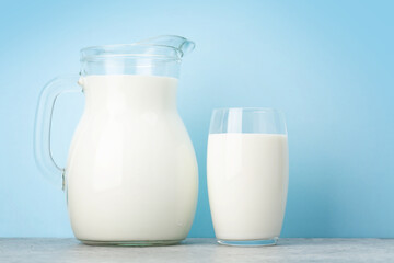 Milk jug and glass