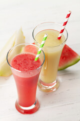 Watermelon and melon smoothie
