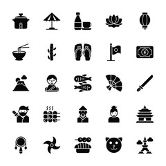 Japan Symbols Glyph Icons 