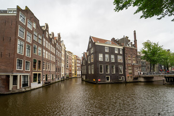 Naklejka premium Amsterdam Holland Niederlande Gouda Grachten
