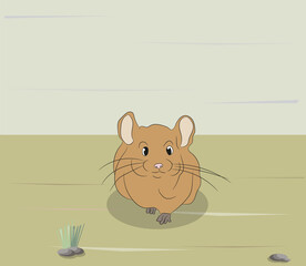 vector illustration of a mouse on nature