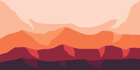 Vector ilustration of mountain landscape traveling wallpaper background good for travel blogging, travel design, tourism