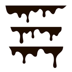 Set of spreading paint on a white background. Vector illustration